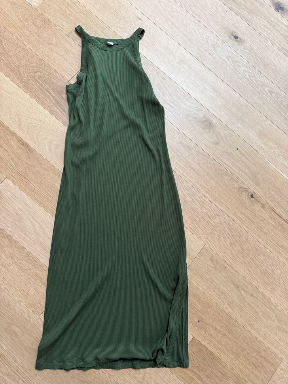 Old Navy Olive Green Ribbed Sleeveless Midi Dress